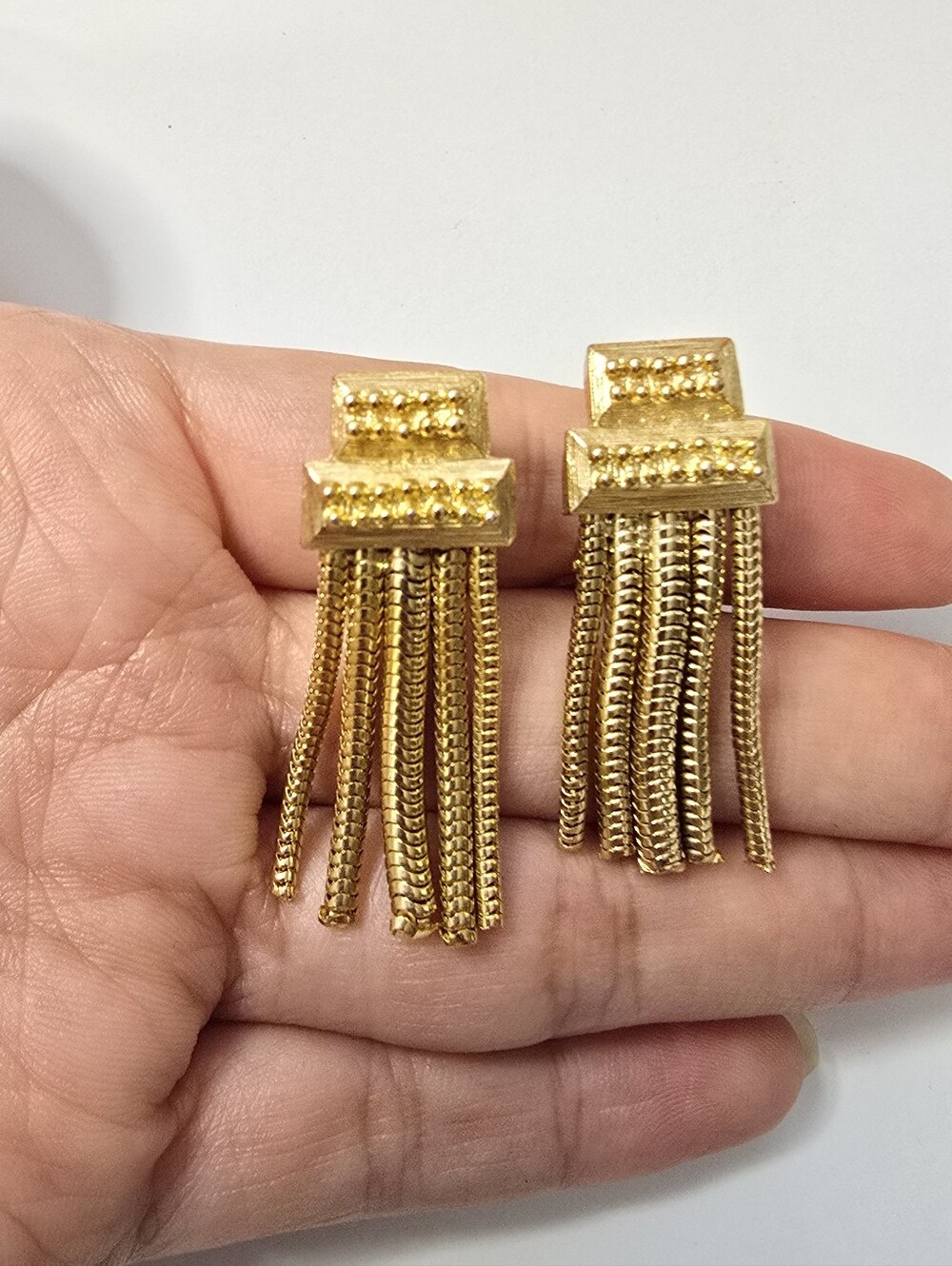 Vintage Park Lane  Statement Gold Plated Dangle, Clip-on